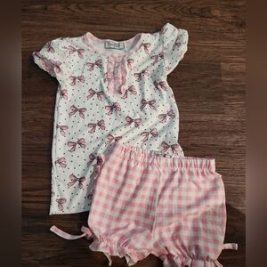 Sugar White and Pink Bow Pajama Set